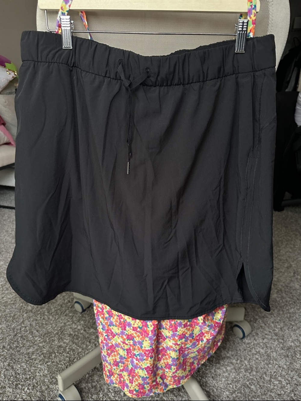 Athletic Works Black Skort with Drawstring Waist